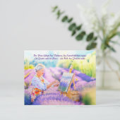 ラベンダー絵を描畑に咲くアーティスト シーズンポストカード (スタンド正面)