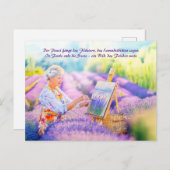 ラベンダー絵を描畑に咲くアーティスト シーズンポストカード (正面/裏面)