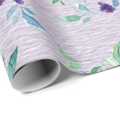 ラベンダー色のざらざらした質感の紙に紫色の実 ラッピングペーパー (ロールコーナー)