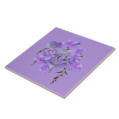 ラベンダー色のフローラかわいらしブーケ タイル (側面)