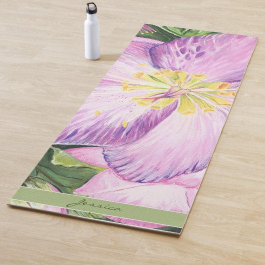 ラベンダー色のレントンローズの禅の花の絵 ヨガマット (インサイチュ)