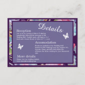 ラベンダー色のワイルドフラワーの緑の葉 エンクロージャーカード (正面)