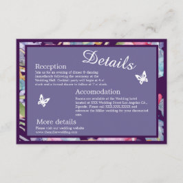 ラベンダー色のワイルドフラワーの緑の葉 エンクロージャーカード