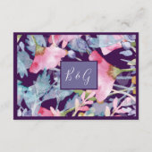 ラベンダー色のワイルドフラワーの緑の葉 エンクロージャーカード (裏面)