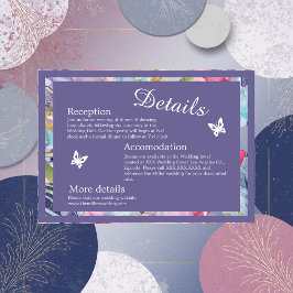 ラベンダー色のワイルドフラワーの緑の葉 エンクロージャーカード