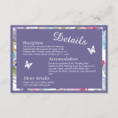 ラベンダー色のワイルドフラワーの緑の葉 エンクロージャーカード (正面)