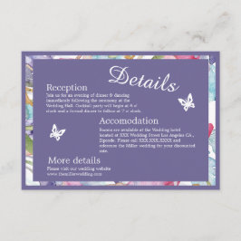 ラベンダー色のワイルドフラワーの緑の葉 エンクロージャーカード