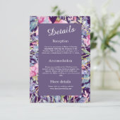 ラベンダー色のワイルドフラワーの緑の葉 エンクロージャーカード (スタンド正面)