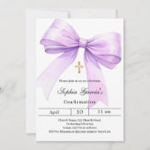 ラベンダー色の女の子の確認 招待状 (正面)