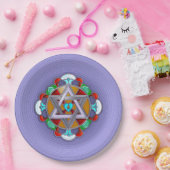 ラベンダー色の庭の星 ペーパープレート (パーティー)