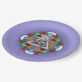 ラベンダー色の庭の星 ペーパープレート (アングル)