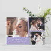 ラベンダー色の結婚式フォト「愛を込めて作った思い出」 サンキューカード (スタンド正面)