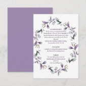 ラベンダー花の春のウェディングゲストインフォメーション エンクロージャーカード (正面/裏面)