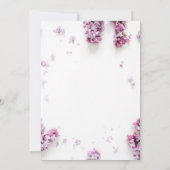 ラベンダー花の花嫁と花婿のためのアドバイス 招待状 (裏面)