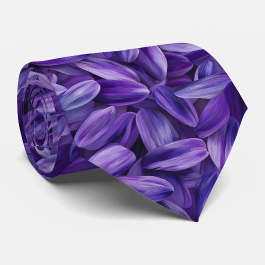 ラベンダー花びら模様 ネクタイ (ロール)