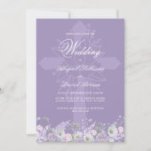 ラベンダー花宗教的な結婚式 招待状 (正面)