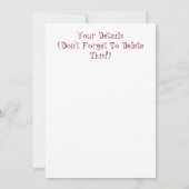 ラベンダー花招待状 (裏面)