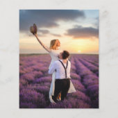 ラベンダー花模様アーチ写真バイオレット結婚予算 (裏面)