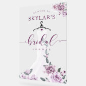 ラベンダー花模様ス結婚ホワイトズドレスブライダルシャワー アクリルサイン (傾斜)