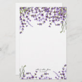 ラベンダー花模様ズ·グ結婚リーナリー便箋 便箋 (正面/裏面)