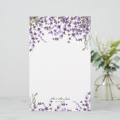 ラベンダー花模様ズ·グ結婚リーナリー便箋 便箋 (スタンド正面)