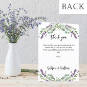 ラベンダー花模様フォトウェルカムプログラムメニュー 招待状