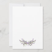 ラベンダー花模様ボーモダンブライダルシャワー 招待状 (裏面)