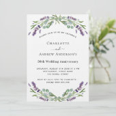 ラベンダー花模様ラグジュアリー結婚50周年 招待状 (スタンド正面)