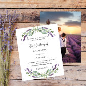 ラベンダー花模様写真予算結婚式招待状