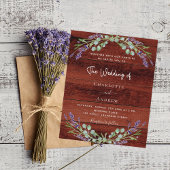 ラベンダー花模様素朴な茶色の木材バジェット結婚ズ