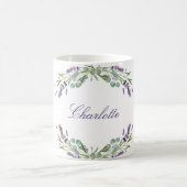 ラベンダー花模様eucalyptus greeneryの名前 コーヒーマグカップ (中央)