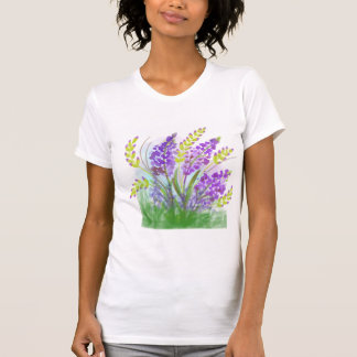 ラベンダー花水彩レディースTシャツ | Botani Tシャツ