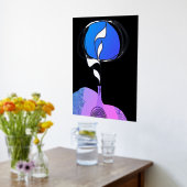 ラベンダー花瓶箔プリント 箔ポスター (レイダウン (キッチン))