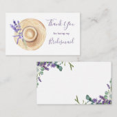 ラベンダー花BridesmaidありがとうエンクロージャCa エンクロージャーカード (正面/裏面)