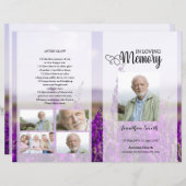 ラベンダー葬儀プログラムテンプレート (正面/裏面)