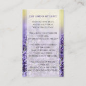 ラベンダー葬儀祈りの言葉カード |愛するメモリ内 名刺 (裏面)