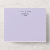 ラベンダー薄紫エレガントフローラ結婚植物学 オールインワン招待状 (裏面)
