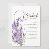 ラベンダー薄紫エレガントマウヴウォーター色 招待状 (正面)