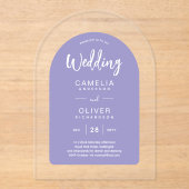 ラベンダー薄紫ザズルアクリル婚礼の招待 アクリル招待状 (正面)