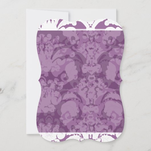 ラベンダー薄紫ダマスクウェディング招待状 招待状 (正面)