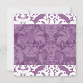 ラベンダー薄紫ダマスクウェディング招待状 招待状 (裏面)