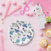 ラベンダー薄紫パープルアイリス春フローラシック ペーパープレート (パーティー)