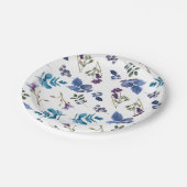 ラベンダー薄紫パープルアイリス春フローラシック ペーパープレート (アングル)