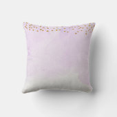 ラベンダー薄紫パープルウォーターカラー金ゴールドグリッター クッション (裏面)