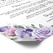 ラベンダー薄紫パープルバラフローラキンセアニェラメニュー ポスター (角)