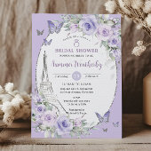 ラベンダー薄紫パープルフローラパリブライダルシャワー 招待状