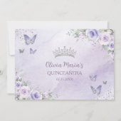 ラベンダー薄紫パープルフローラフォトキンセアニラ 招待状 (裏面)