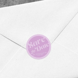 ラベンダー薄紫フローリッシュタイポグラフィ保存日 ラウンドシール