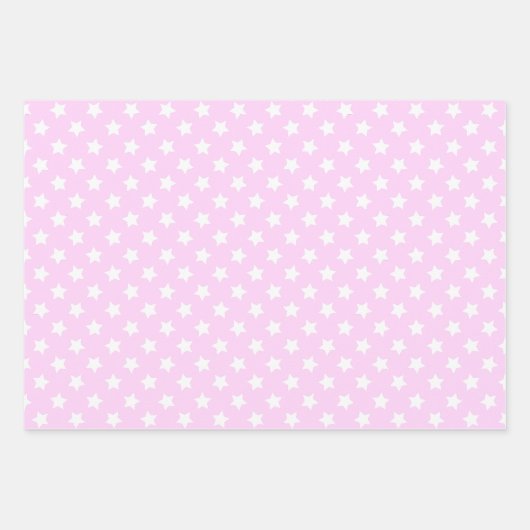 ラベンダー薄紫ホワイトスターズ水玉模様 ラッピングペーパーシート (正面)