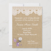 ラベンダー薄紫メイスンジャベビーシャワー招待状 招待状 (裏面)